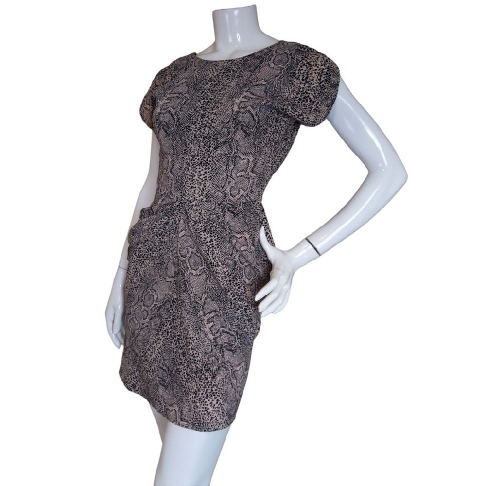 Guess Snakeskin Print Tulip Hem Dress